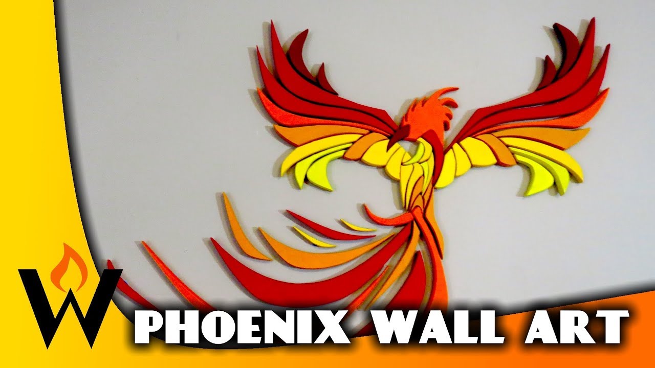 Wood Phoenix with Pattern - Scroll Saw, CNC, Intarsia
