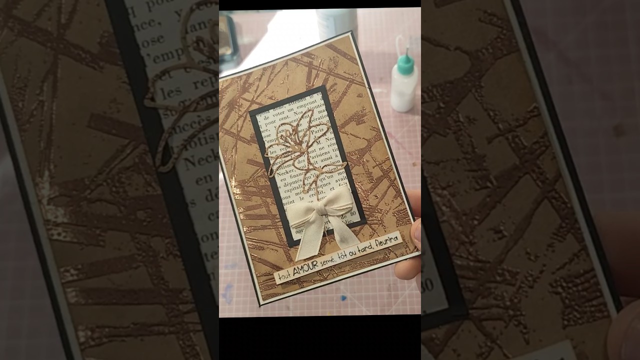 Carte Cadre avec technique de l'&eacute;lastique 💙 #diy #scrap #carte #carterie