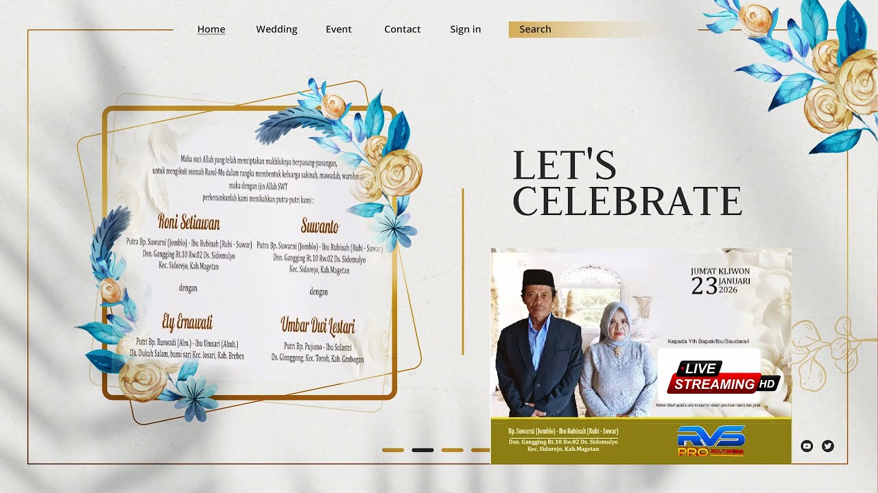 live..1.Roni Setiawan Dengan Eli Ernawati  2. Suwanto Dengan Umbar Dwi Lestari **  23  januari 2026