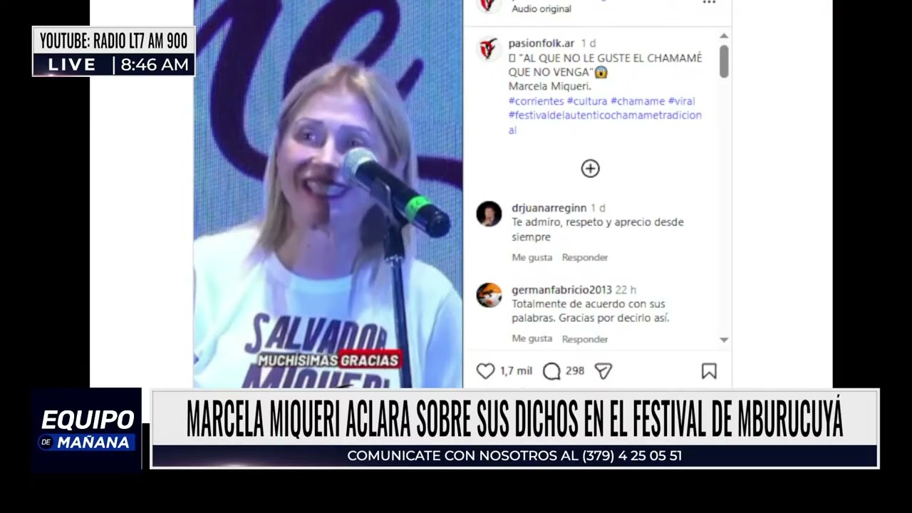 Polémica chamamecera: Marcela Miqueri aclara sobre sus dichos en el Festival de Mburucuyá