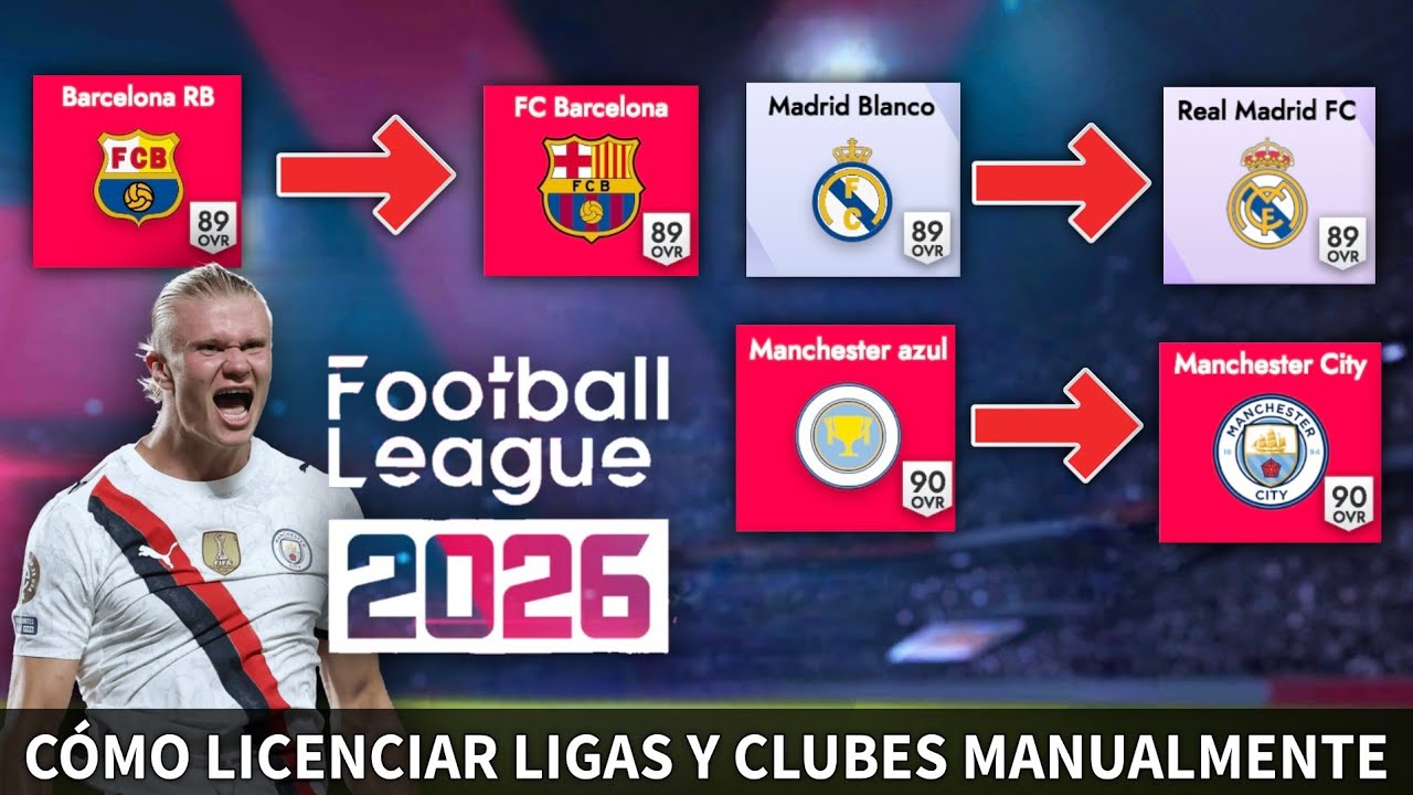 CÓMO LICENCIAR LOGOS Y NOMBRES DE LIGAS Y CLUBES MANUALMENTE EN FOOTBALL LEAGUE 2026