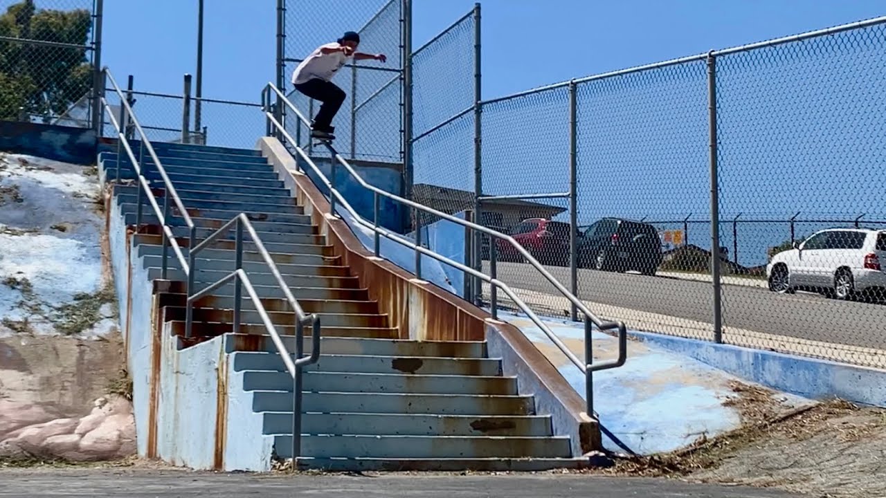 Pedro Delfino Front Grind Rail in San Pedro RAW
