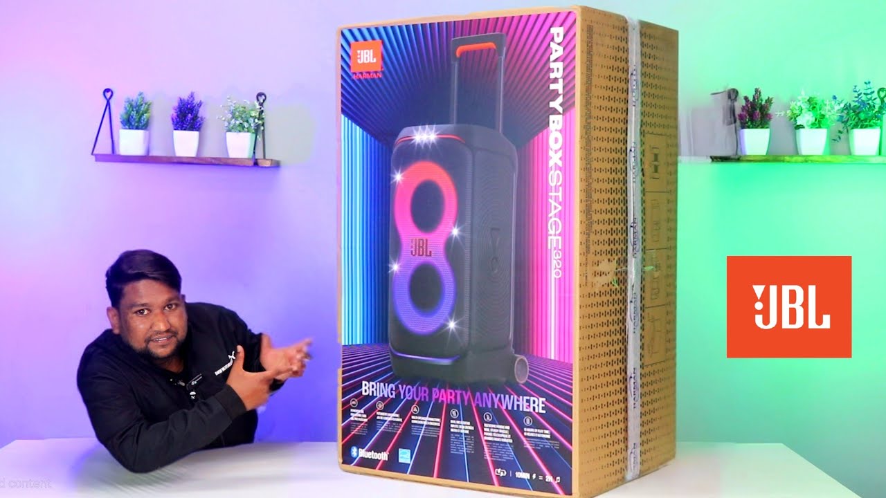 Jbl Partybox Stage 320 | Unboxing Review | AI Sound Boost | Guitar & Mic Inputs | 240W | In Hindi