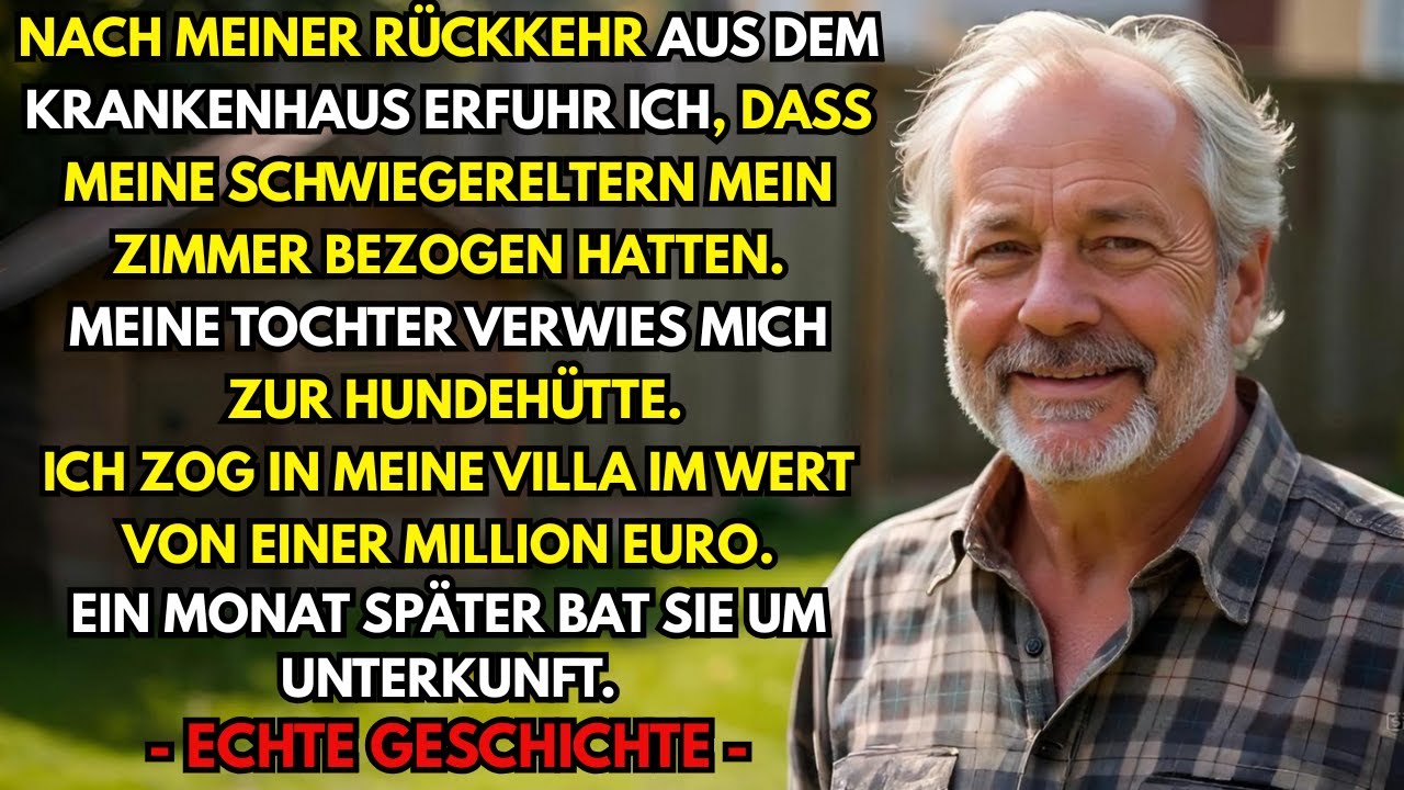 Meine Tochter gab mein Zimmer den Schwiegereltern und bot mir die Hundehütte – ich zog in eine Villa