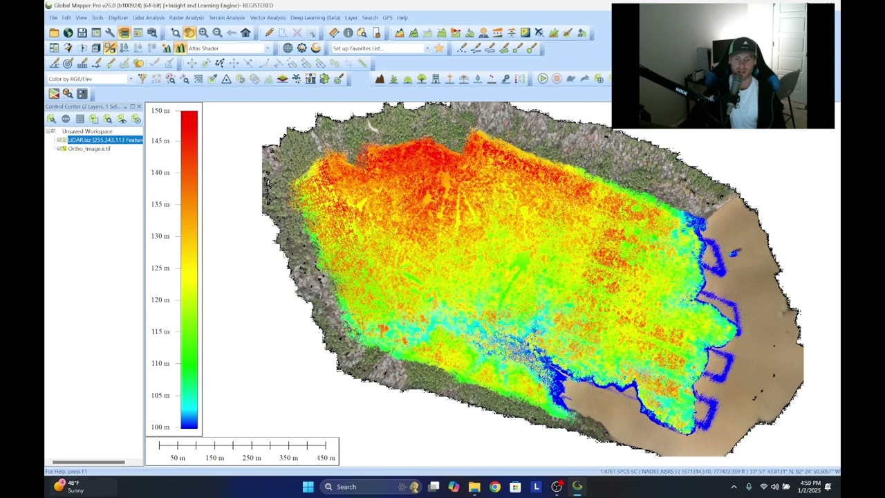 How to Colorize a LiDAR Point Cloud with an Orthomosaic in Global Mapper Pro