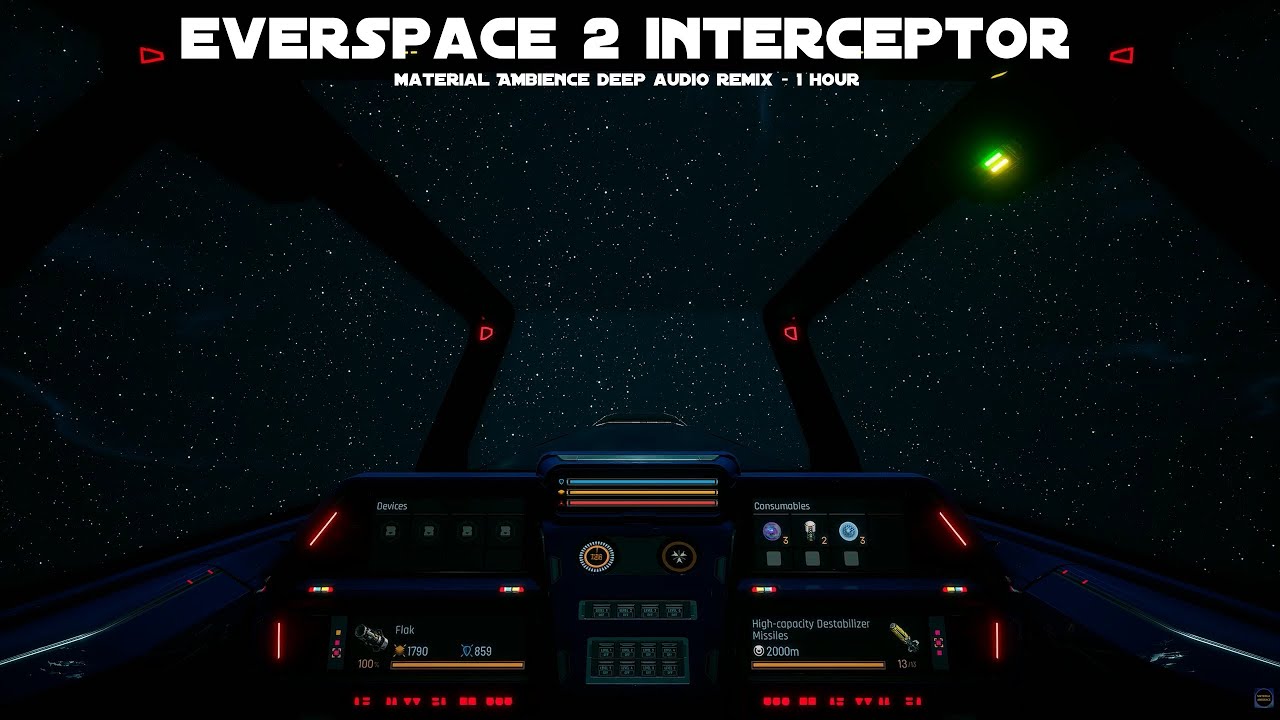 Spaceflight Ambience - Everspace 2 Interceptor Deep Audio Cockpit Sound 1 Hour