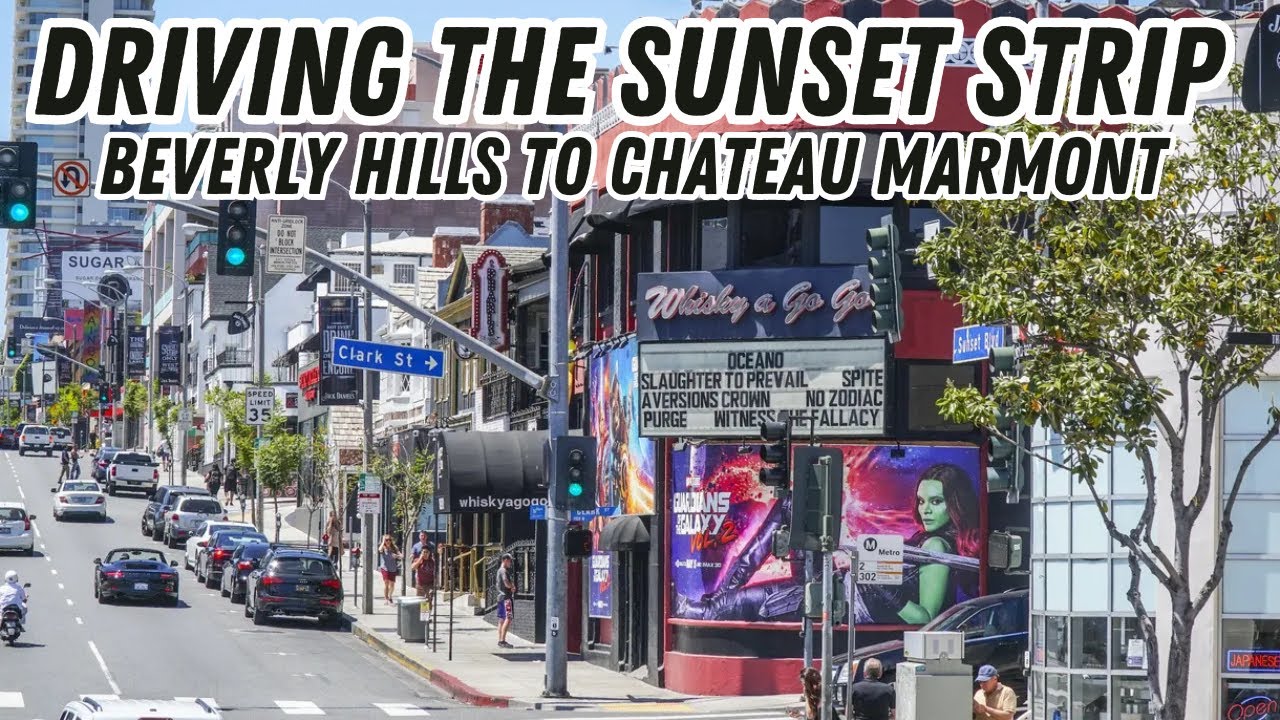 Driving from Beverly Hills to Sunset Strip and Chateau Marmont in Hollywood
