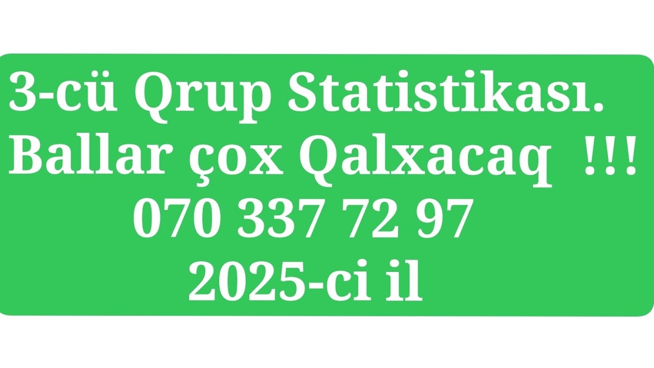 3-cü qrup statistika Hüququn balı 2025 keçid balları Ballar qalxacaq !!!