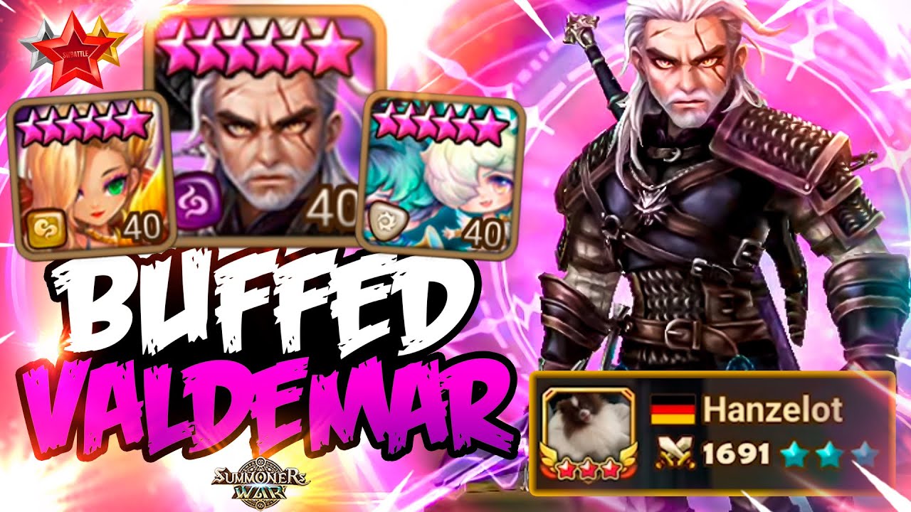 Hanzelot ALWAYS Picks BUFFED VALDEMAR (Dark Geralt) - Summoners War