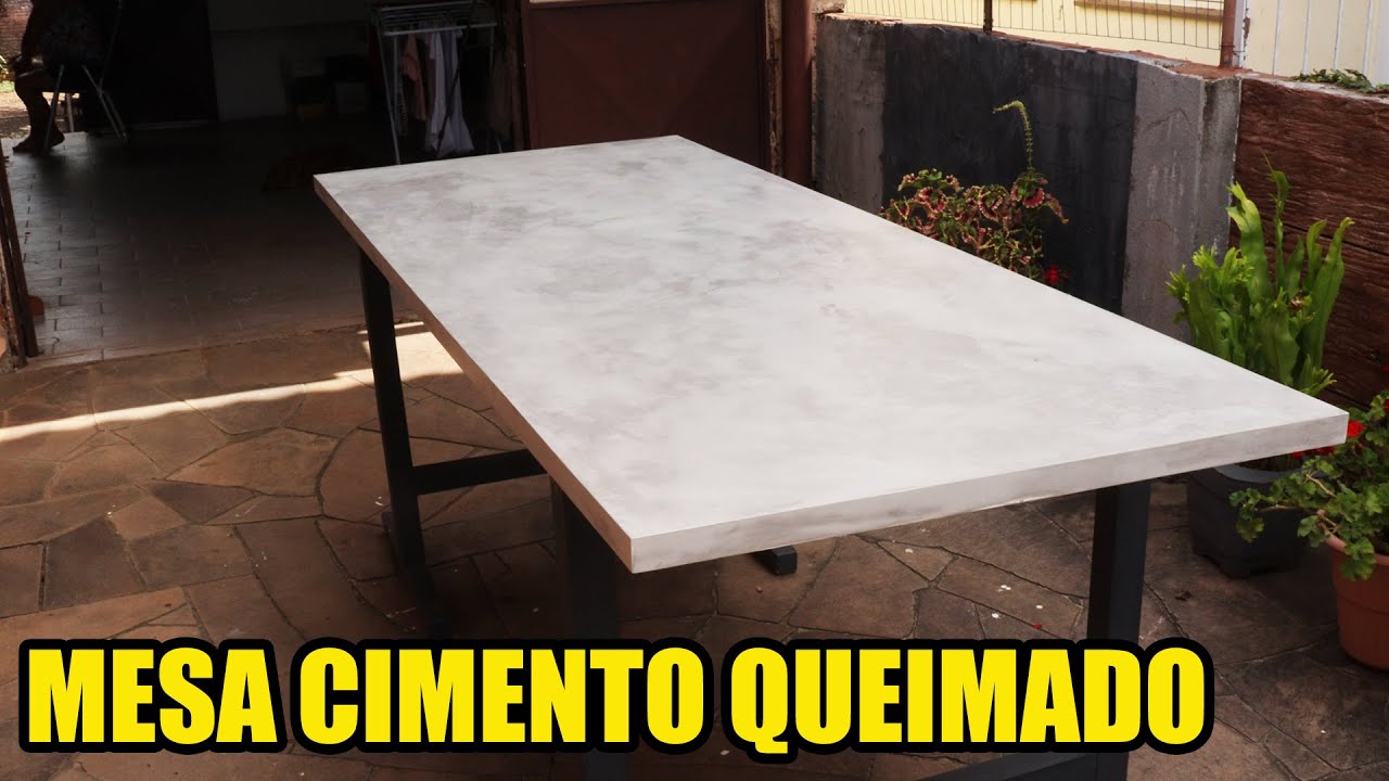 Transforme Uma Simples Porta Nessa Mesa Com Efeito CIMENTO QUEIMADO