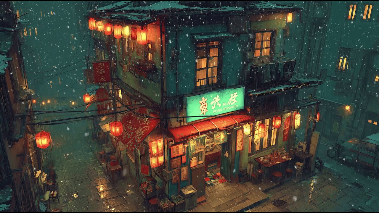 Snow Drifting Past the Window 🌨️ live lofi beats for focus and long night studying | Rainy Ryokan