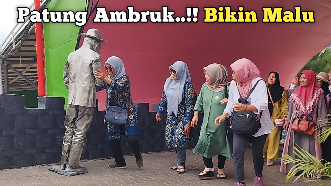 PATUNGNYA AMBRUK..!! Prank Patung Hidup, Statue Prank Funniest Reactions