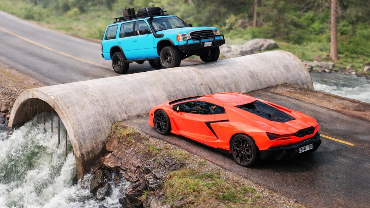 Cars vs Concrete Water Pipe Challenge #2 in BeamNG Drive!