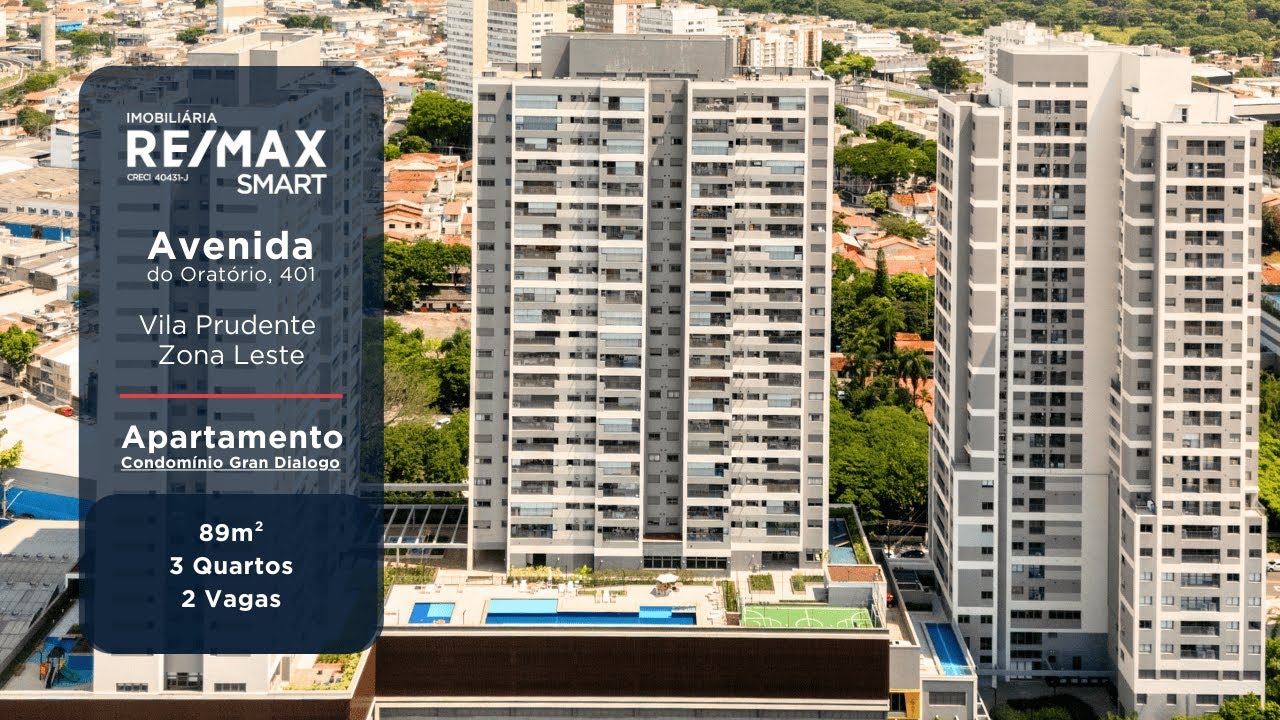 Apartamento 89m² 3 Quartos 2 Vagas - Gran Dialogo - Vila Prudente - 150m da Estação