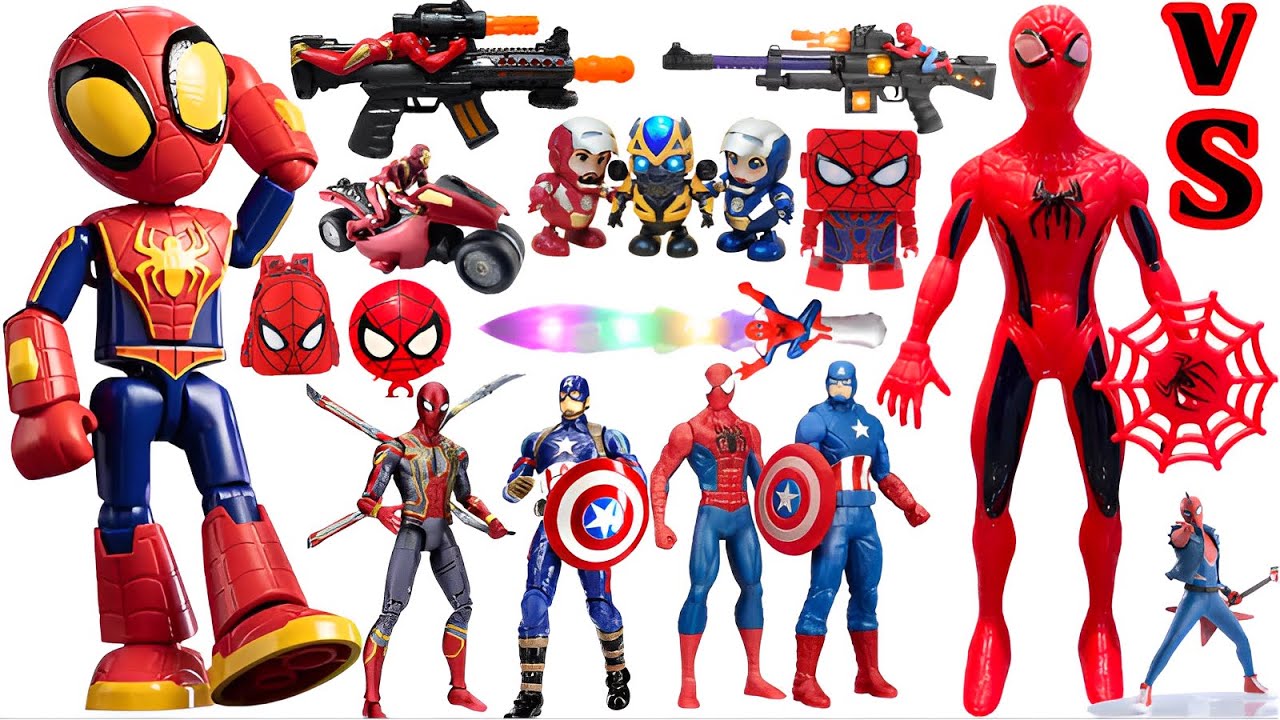 18 minute satisfied review of Hulk, Spider Man, Thanos toys, and Marvel toy unboxing ASMR