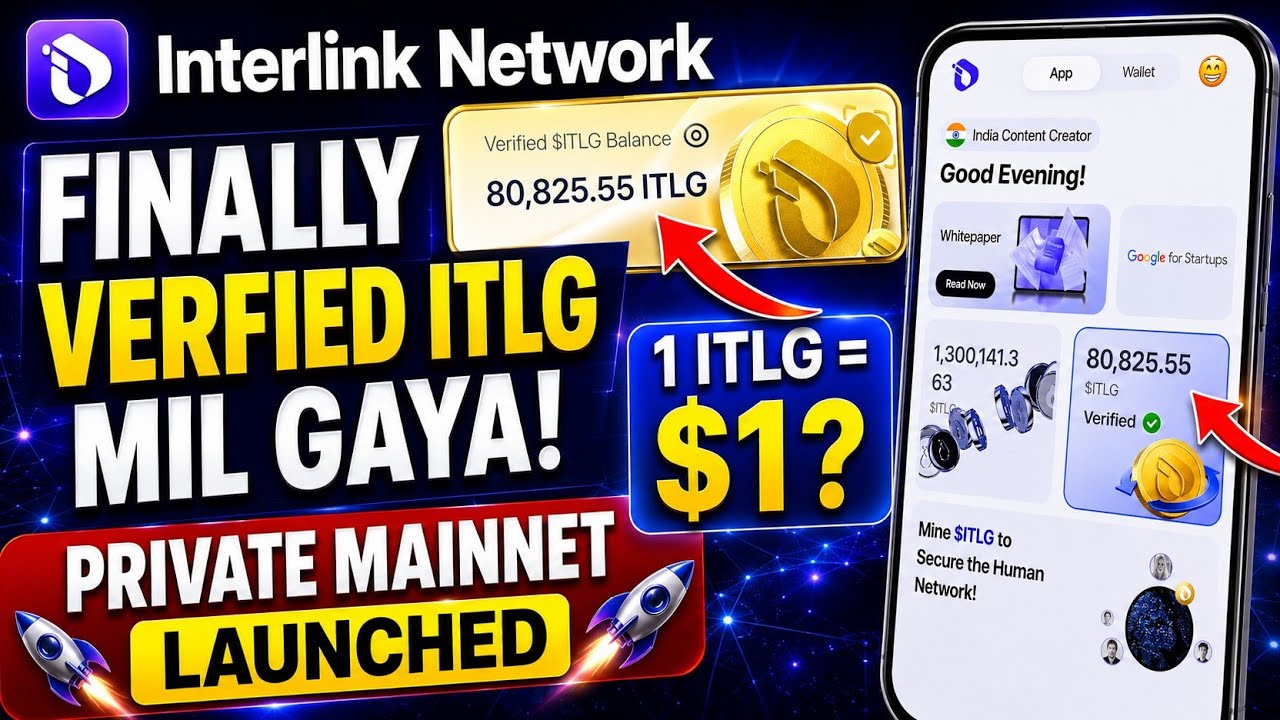 Congrats Interlink Network Big Update | Received Verified ITLG | Private Mainnet launched. #itlg
