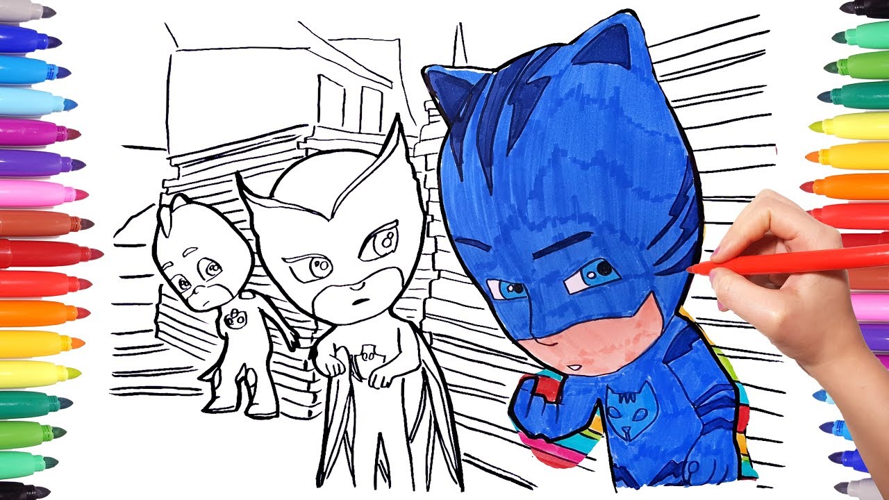 Coloring PJ MASKS Catboy Gekko and Owlette Adventures | Drawing and Painting PJ Masks Coloring Pages