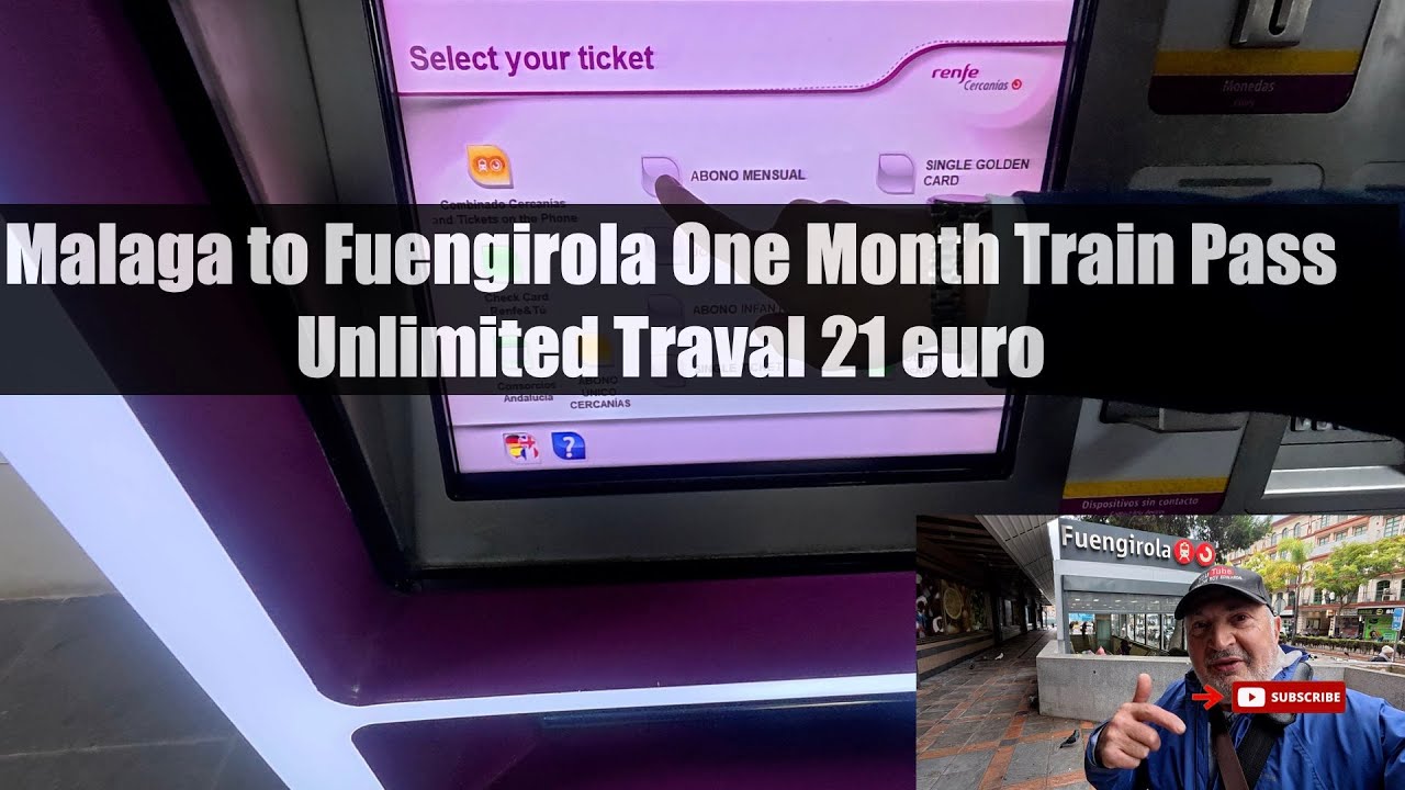 Malaga to Fuengirola One Month Train Pass Unlimited Travel 21 euro