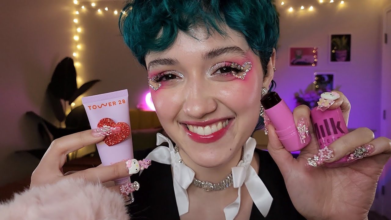 ASMR Doing My Valentine’s Day Inspired Makeup 💘 (chatty grwm, whispered makeup, tapping, sleep aid)