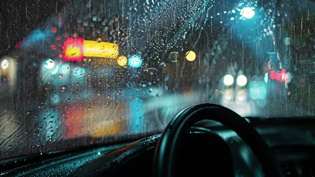Heavy Rain on Car Roof at Night 🚗🌧️ Soothing Sounds for Deep Sleep & Stress Relief