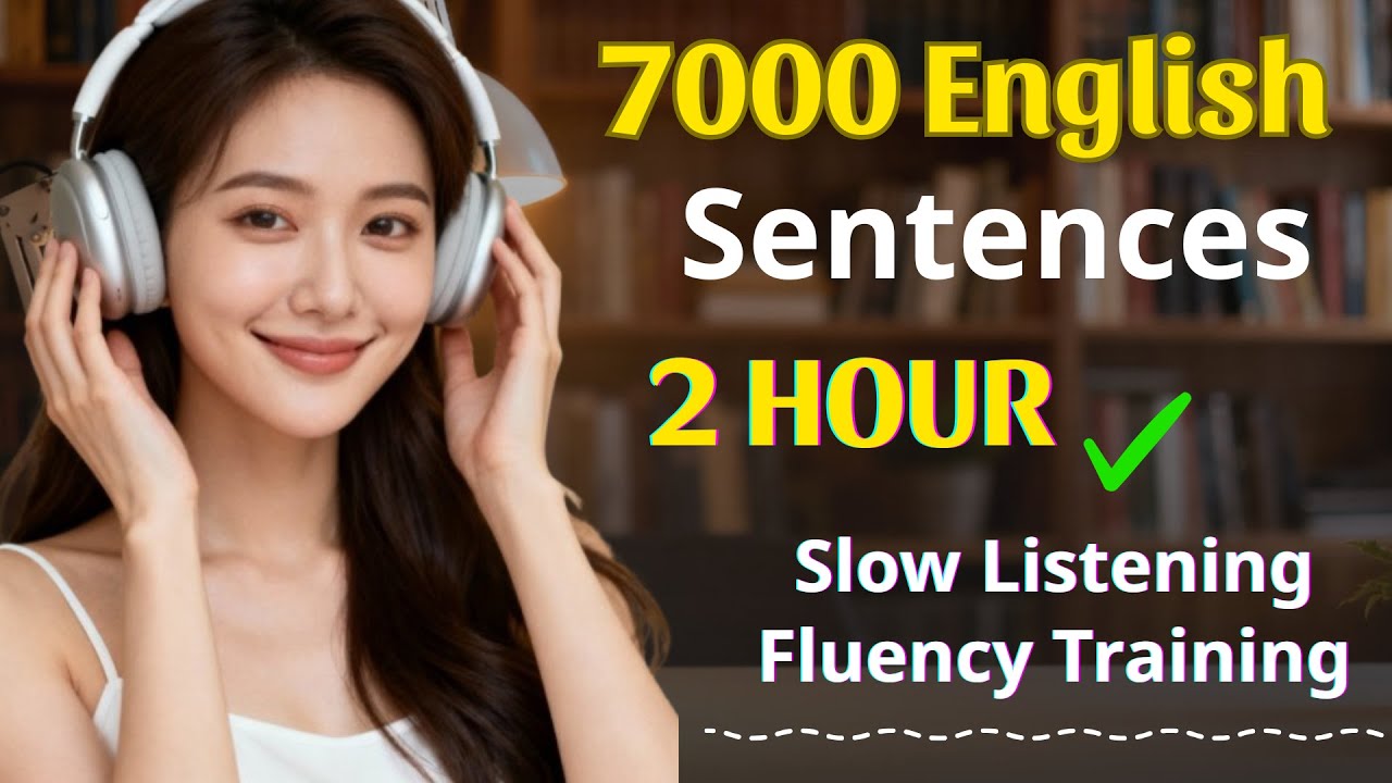 ⭐ 7000 Real-Life English Sentences | 2 Hours of Slow Listening for Fluency