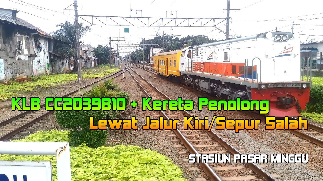 [HD] KLB Penolong Evakuasi KRL 8612F Terguling Masuk di JALUR KIRI/SEPUR SALAH Stasiun Pasar Minggu