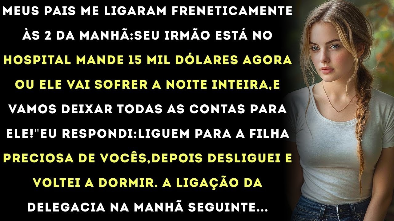 Meus pais ligaram às 2 da manhã exigindo $15 000 pelo meu irmão, mas a ligação da polícia mais