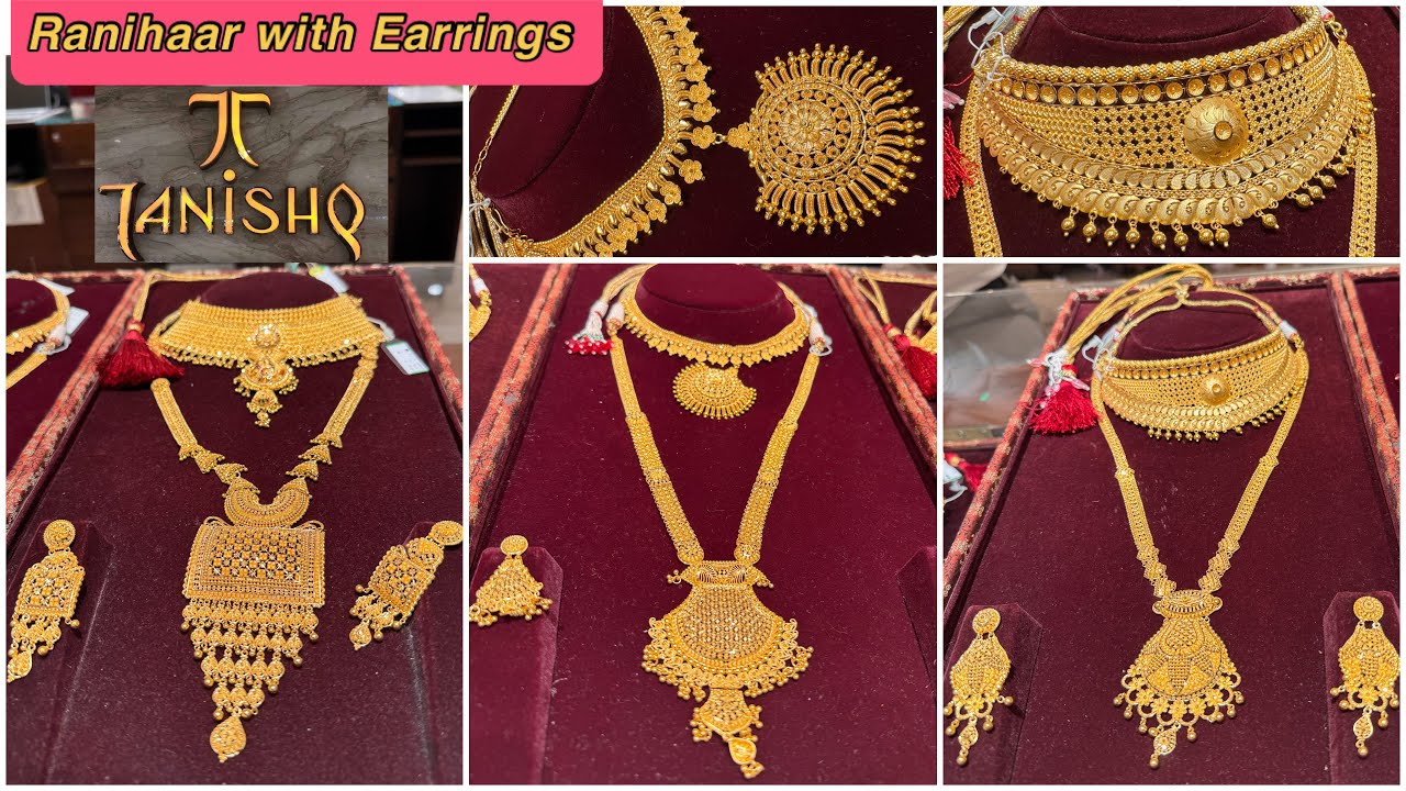 Tanishq 2025 Ranihaar with earrings & Light weight short gold necklaces😲| Long necklace sets | Haram