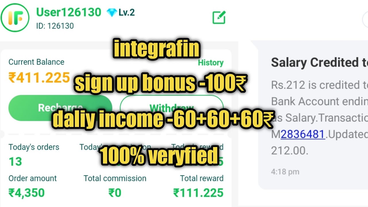latest online earning app/ integrafin/ online earning