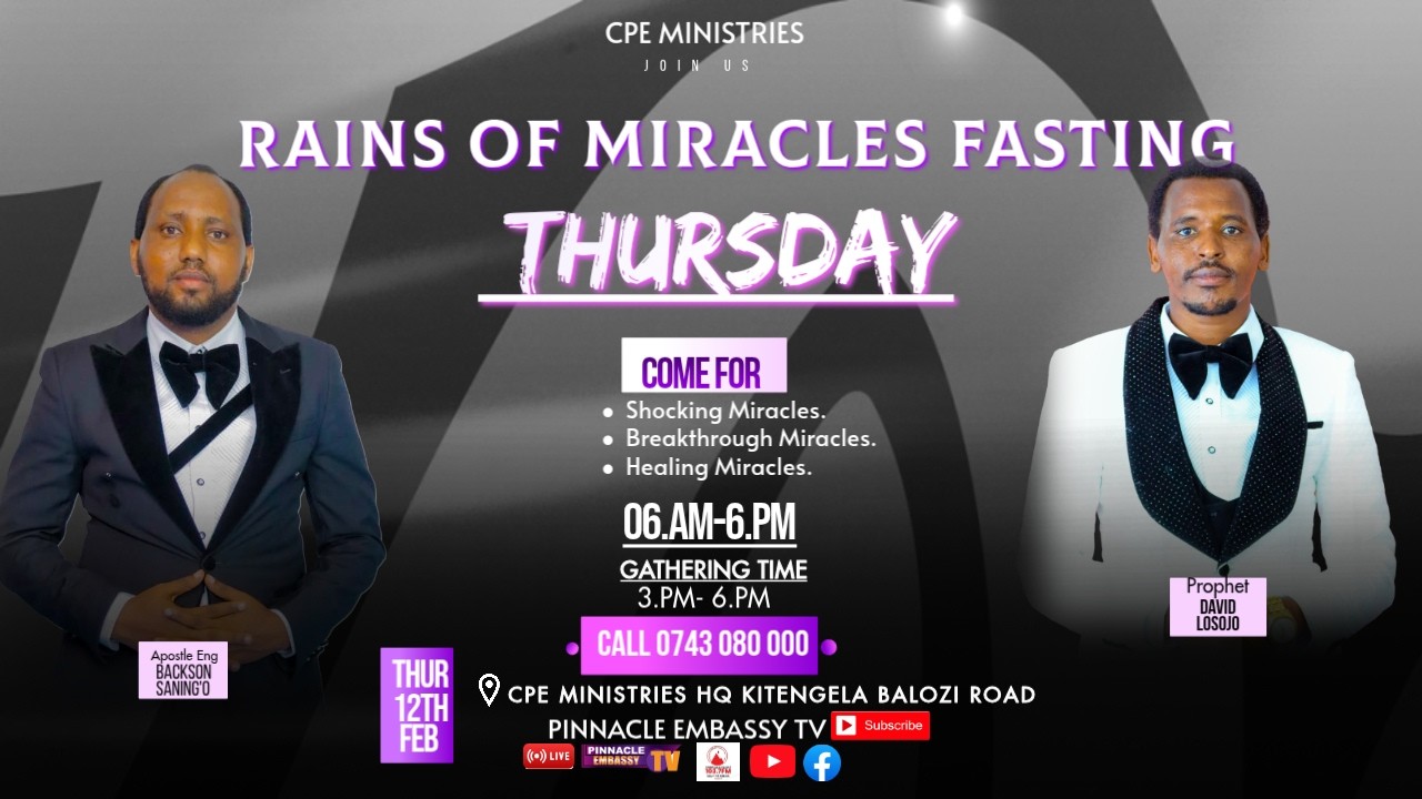 RAINS OF MIRACLES PRAYER FASTING THURSDAY (12/2/𝟐𝟎𝟐𝟔).