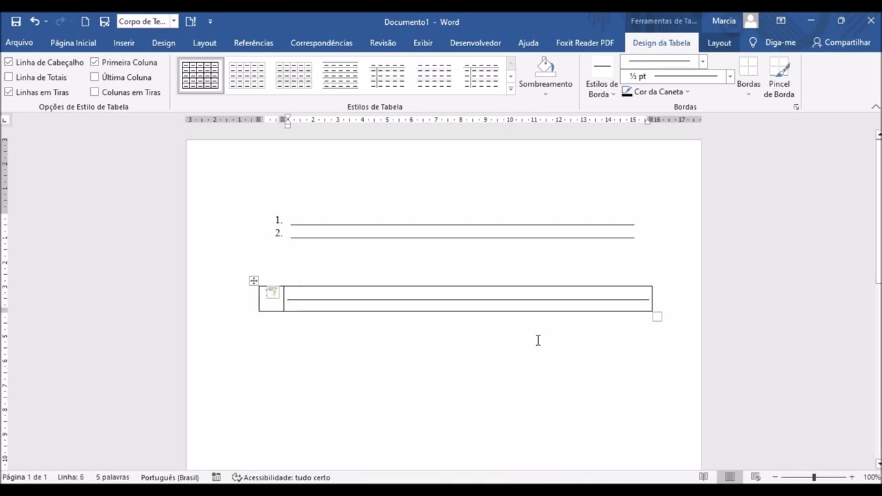 Como criar um documento com linhas numeradas no Word