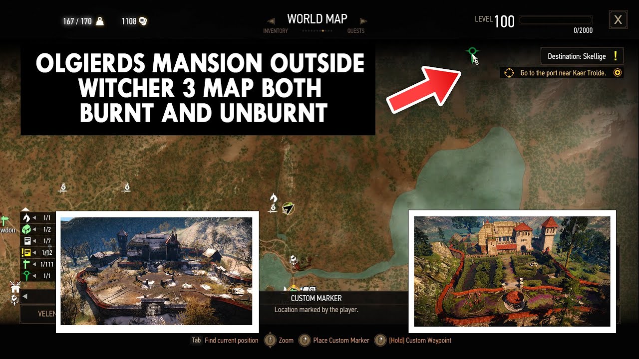 Olgierd's Mansion Outside Witcher 3 Map Unreachable Place