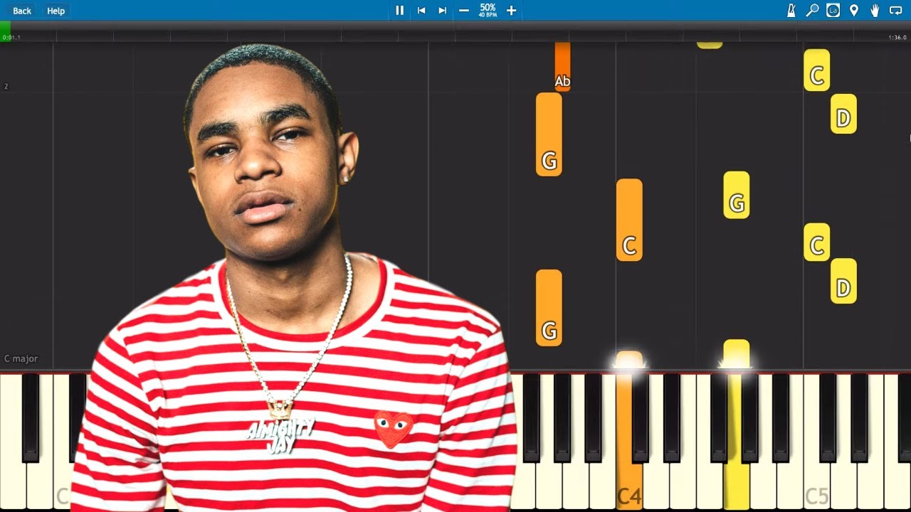 YBN Almighty Jay - Let Me Breathe - Piano Tutorial