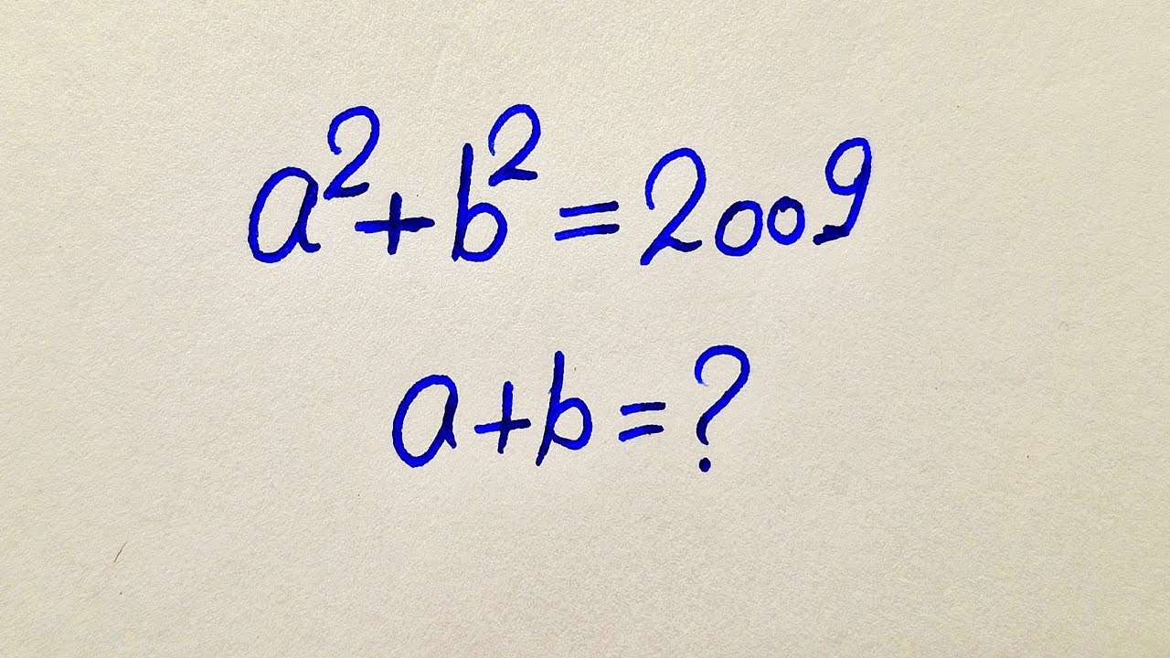USA Maths Olympiad | A Nice maths olympiad question for competitive exams | a^2 +b^2 =2009 I