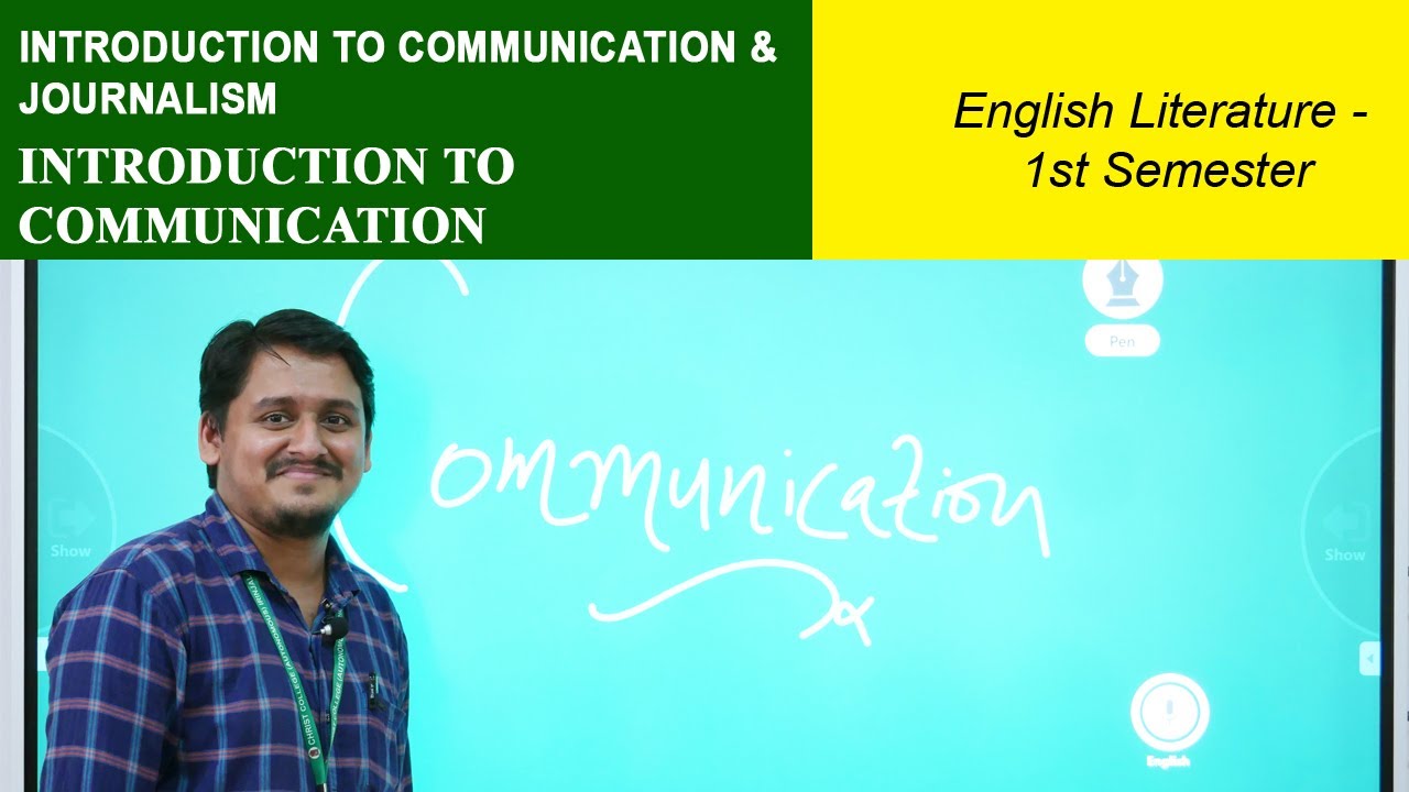 Introduction to Communication & Journalism | Christ OpenCourseWare