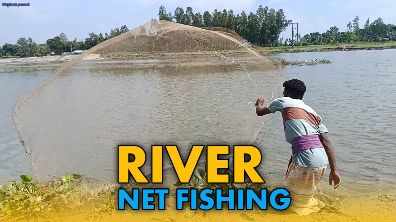 Most Satisfying Cast Net Fishing Video - Traditional Net Catch Fishing on River