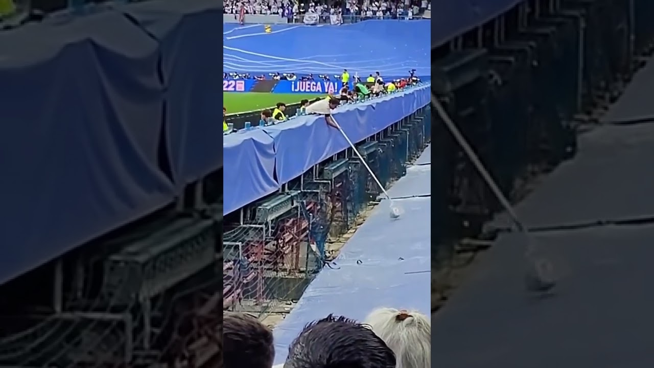 That&rsquo;s one way to retrieve a ball at the Bernabeu 😆