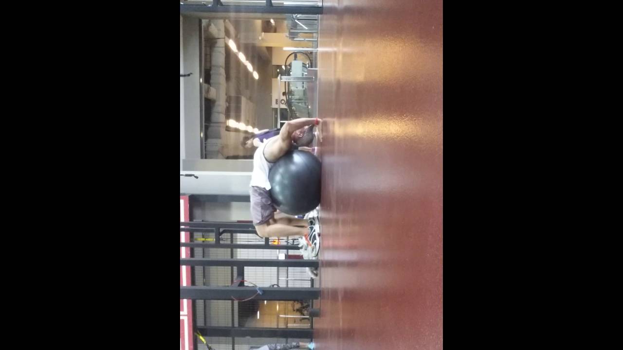 back stretching with fit ball