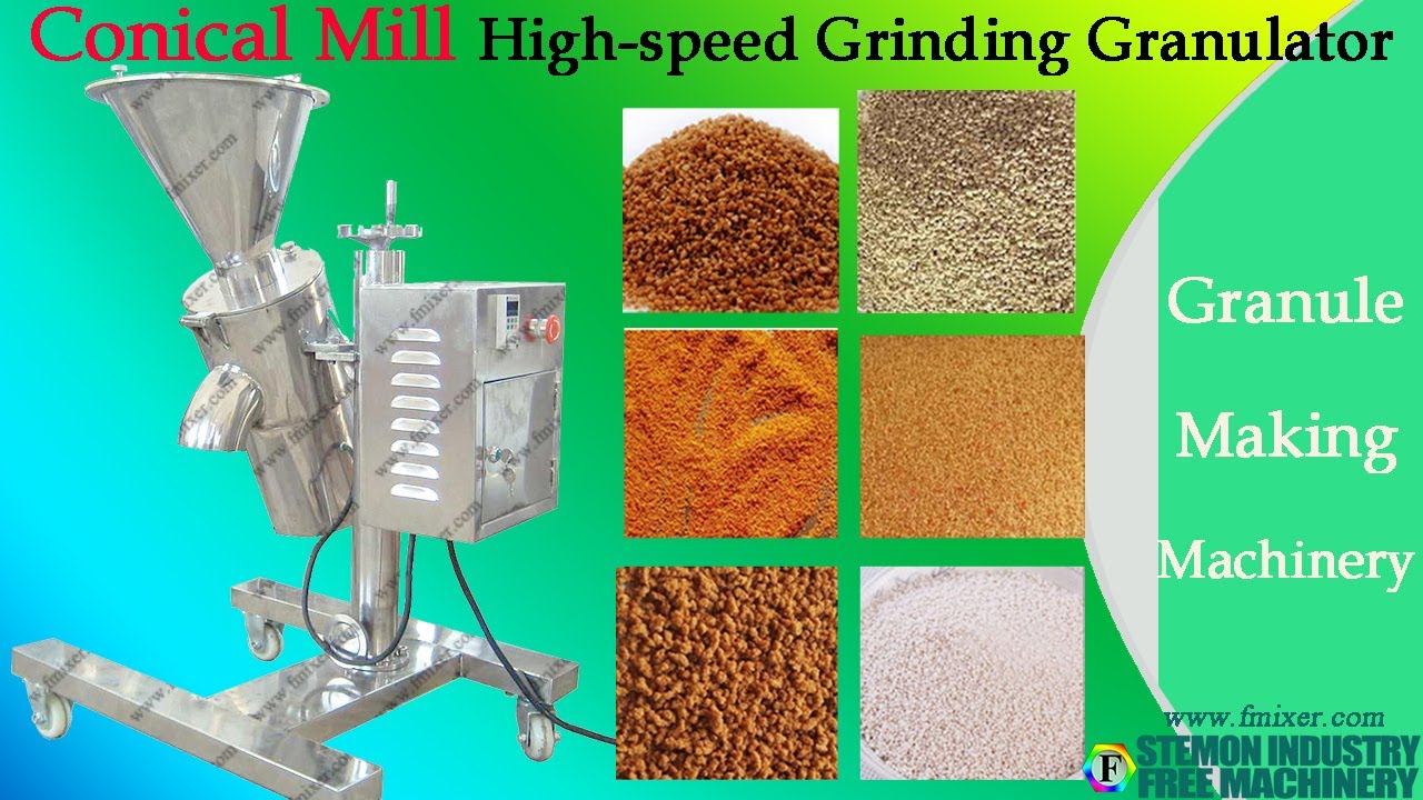 Conical Rotor Mill working video with High Speed Grinding Granulator Machine