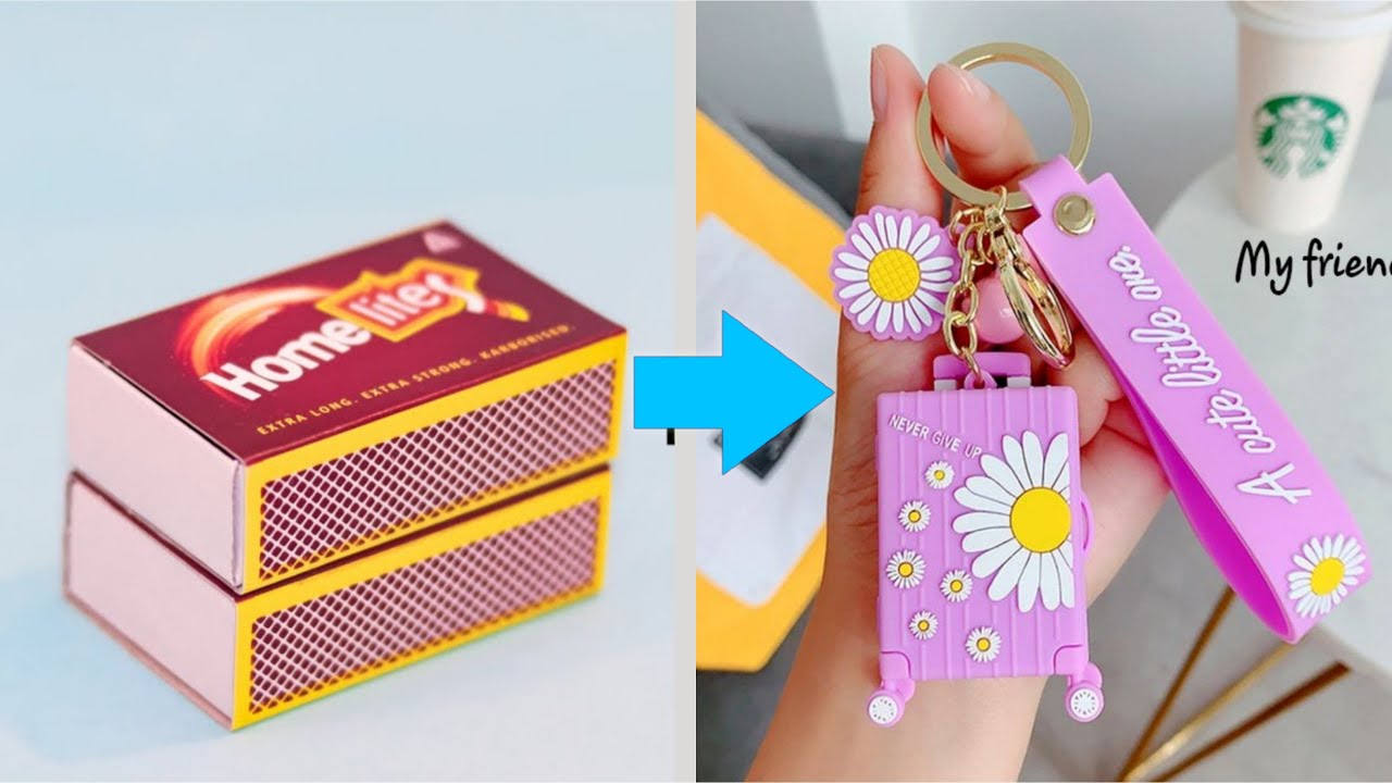 DIY keychain/How to make cute keychain at home/Best out of waste/Homemade keychains ideas