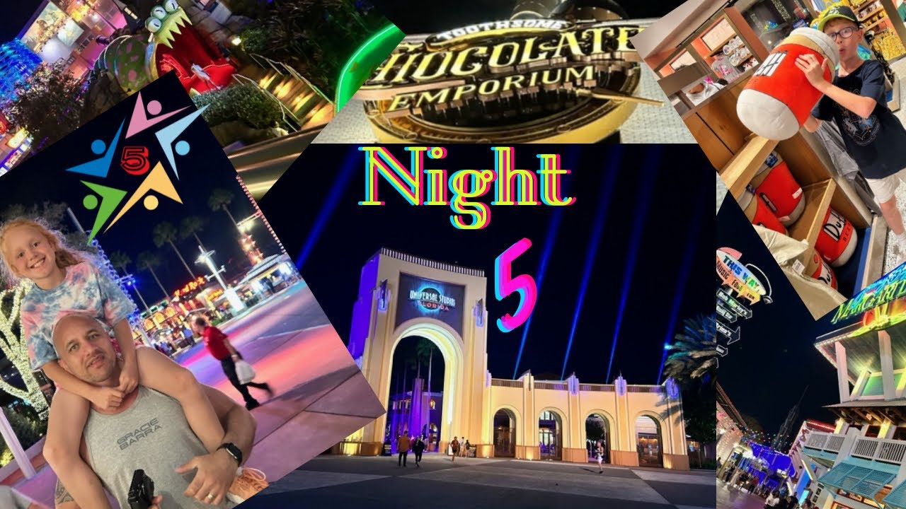 Night 5 on CityWalk - evening exploring - Chocolate Emporium - VooDoo Doughnuts - Universal shopping