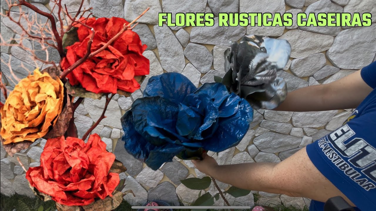 Flores Gigantes coloridas de folhas naturais VOCÊ VAI PIRAR COM ISSO 😱