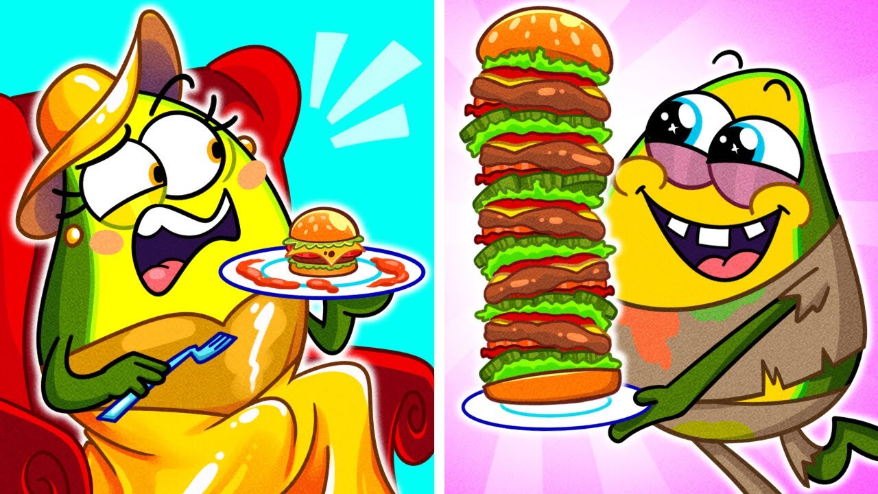Junk Food and Healthy Food | Food Hacks 🍕 Pizza, Burgers, Cakes For Hungry Avocado!