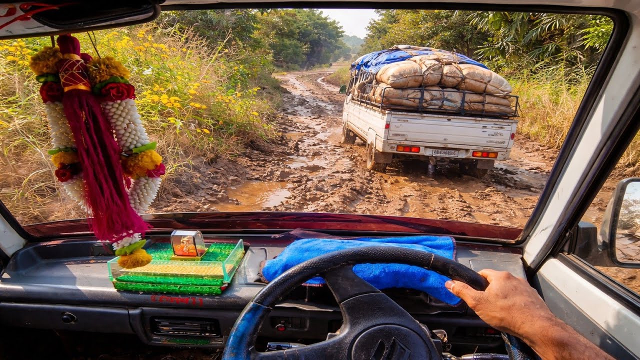 “Super Carry Off-Road Drive POV | Rough Muddy Village Road 4K ASMR” 🚛🌧️