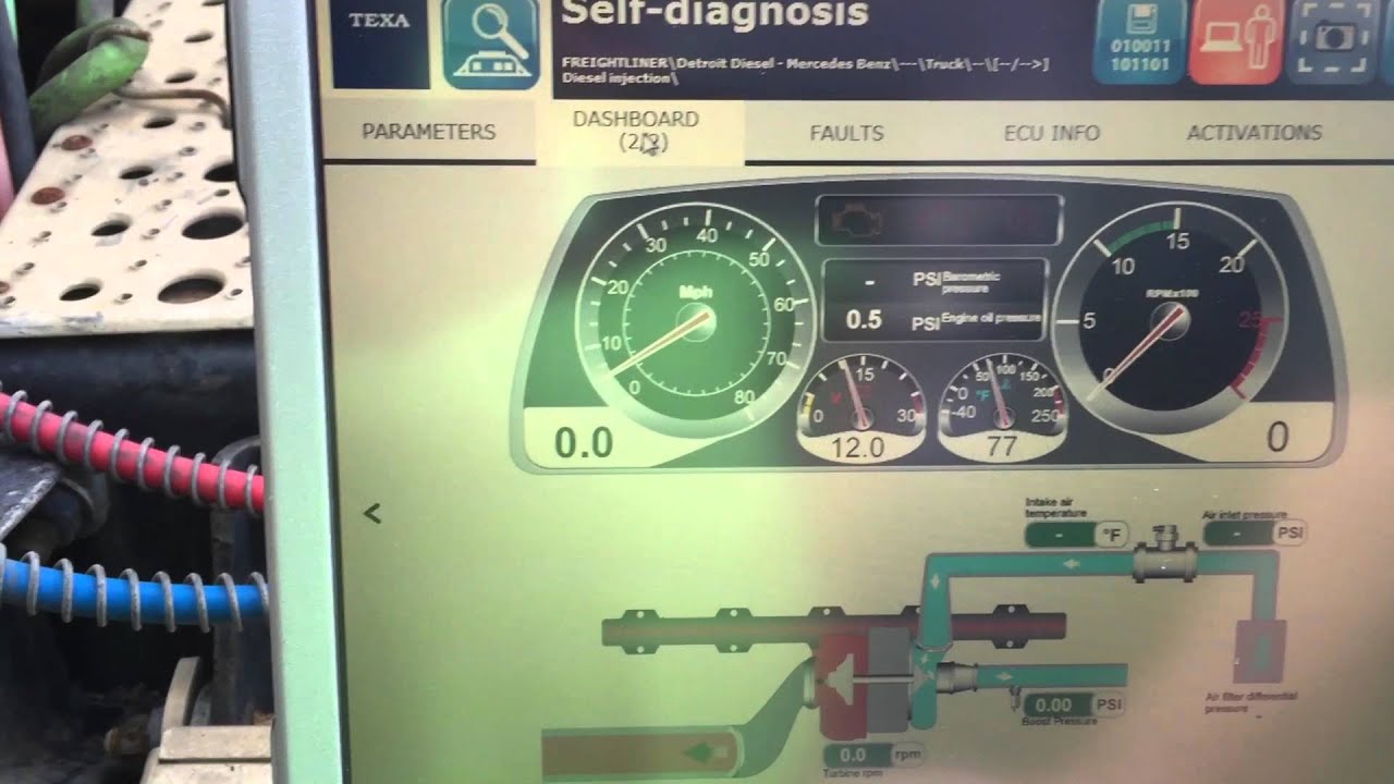 TEXA Heavy Truck Diagnostic Scan Tool on 2007 Freightliner with Detroit Engine