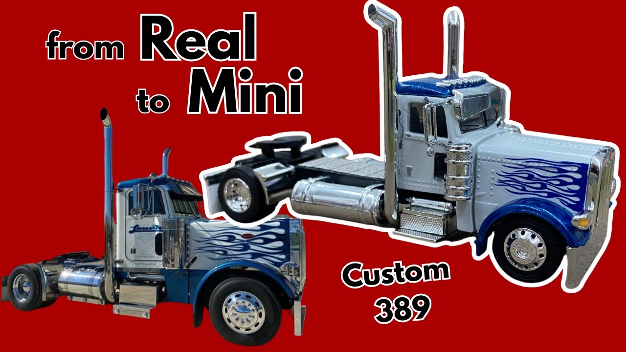 Модель Peterbilt 389 с одноосным шасси, созданная по индивидуальному заказу клиента, в масштабе 1...