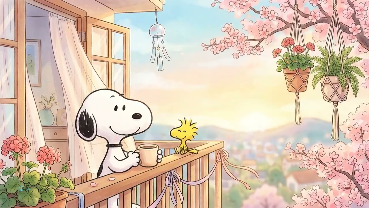 Sunny Spring Morning with Snoopy ☀️Soft Lofi for Peaceful Days🌼 Calm Lofi Vibes to Relaxing