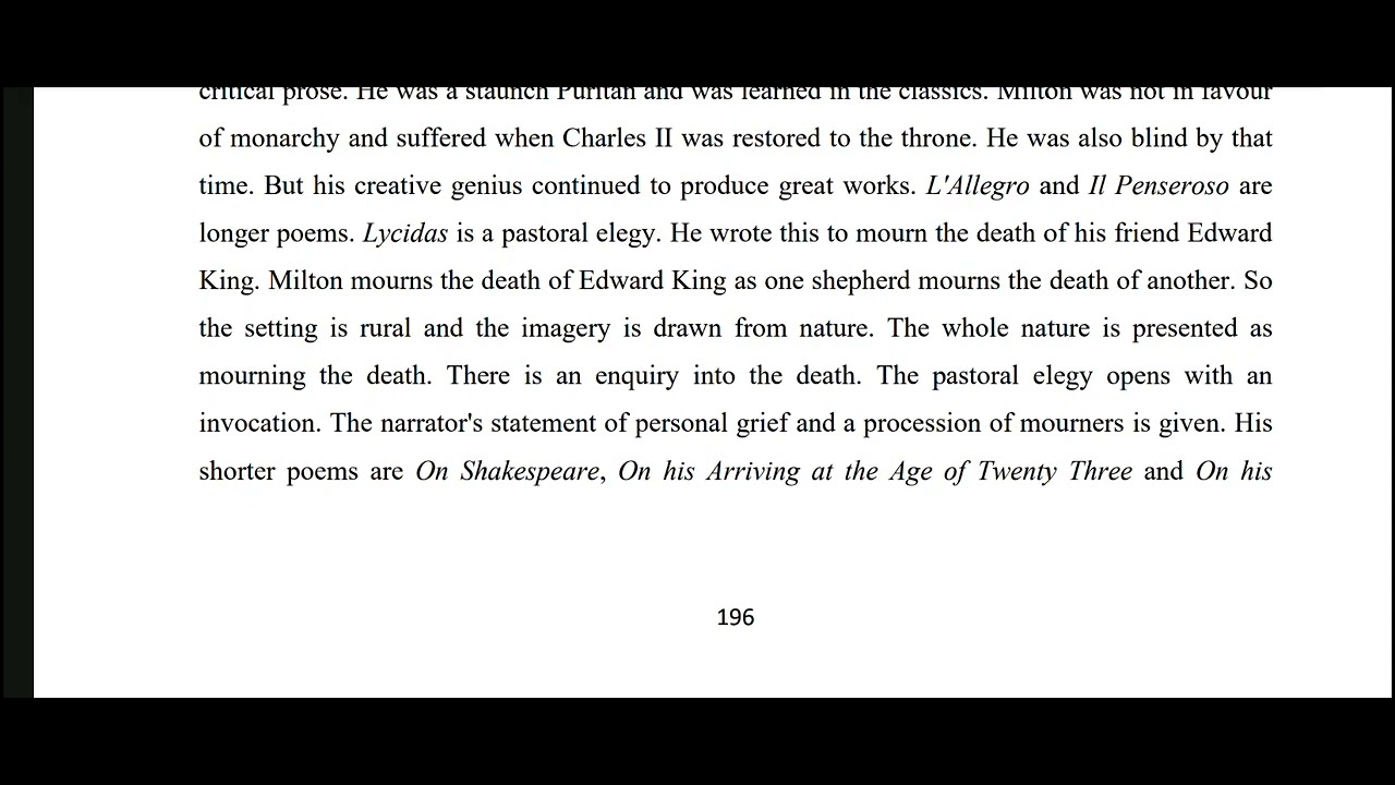 Elizabethan Age to Restoration unit 11