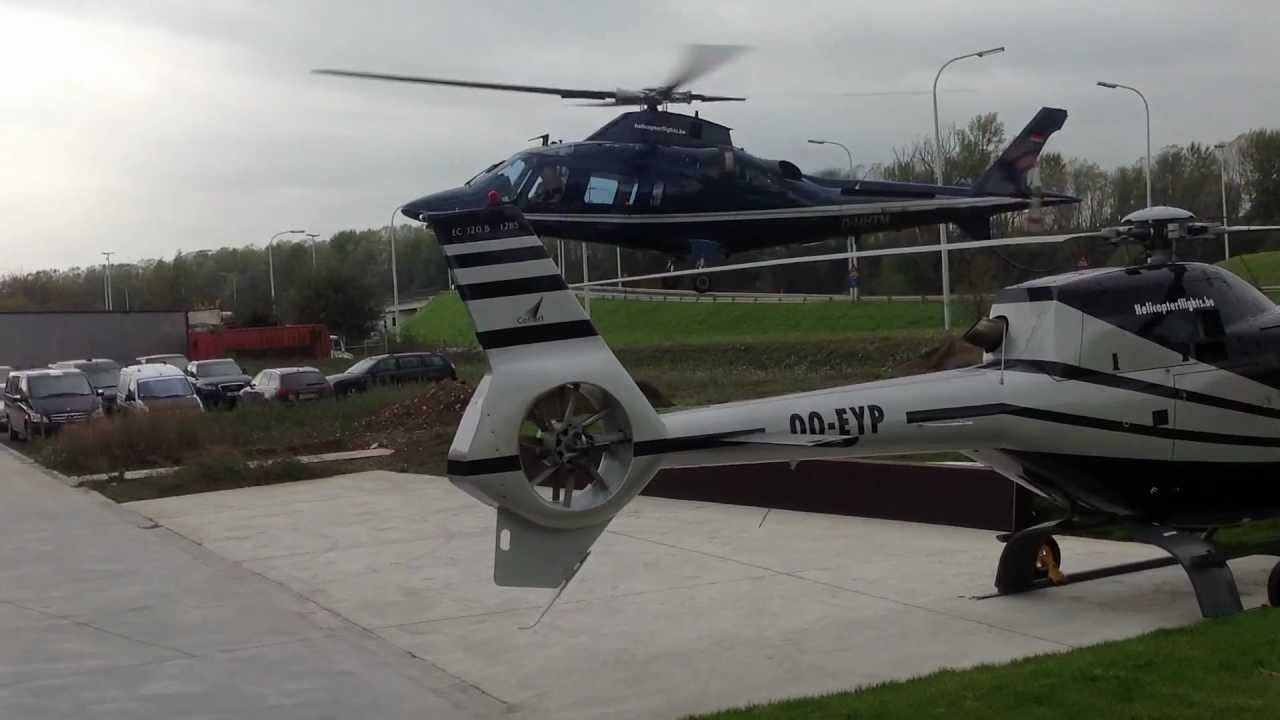 Agusta A109 Power landing at Willebroek Heliport (EBWH)