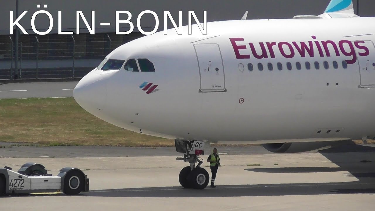 EUROWINGS Airbus A330-200 (D-AXGC) Arrival And Departure At K&ouml;ln Bonn Airport (EDDK)